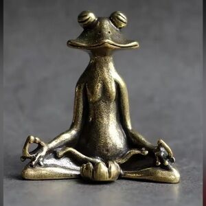 Yoga Frog Meditative Frog Figurine in Bronze Finish